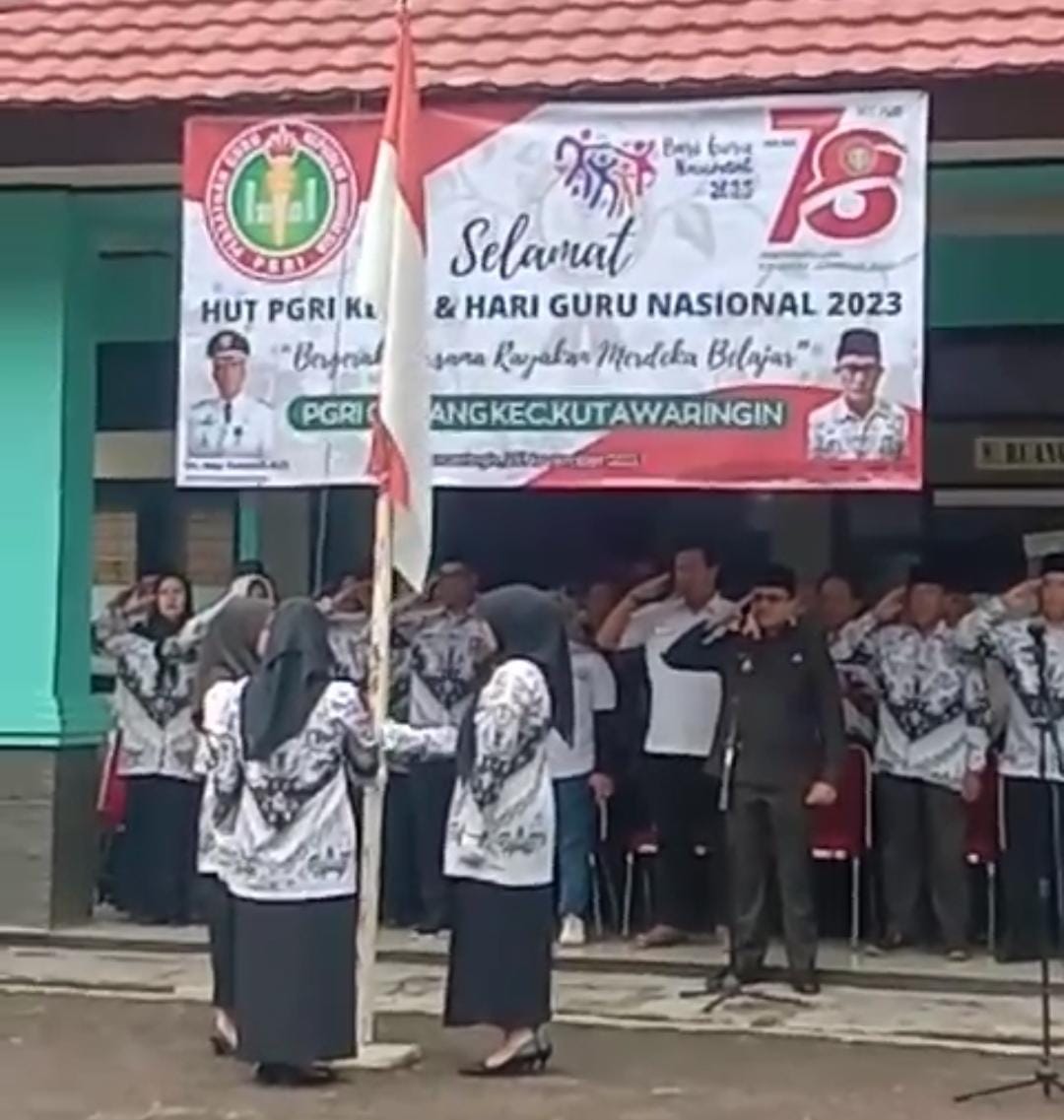 Upacara Hut Pgri Ke 78 Dan Hgn Pgri Cabang Kutawaringin Dihadiri Wakil